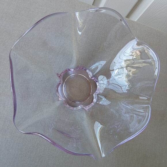 Tiffin Duncan Miller Canterbury Twilight Dawn Alexandrite Art Glass Bowl 9" VTG - Picture 2 of 9